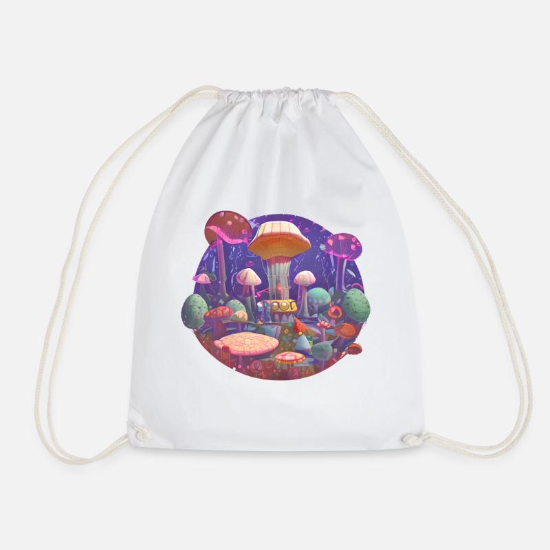 Mushroom Pilze Retro - Turnbeutel - Weiß