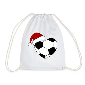 Coeur de football de Noël - Sac de sport léger - blanc - Devant