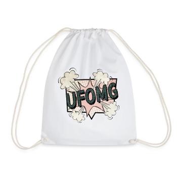 cool area 51 raid fun alien loving kid alien pun - Drawstring Bag - white - Front