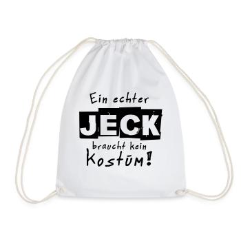 Ein echter Jeck braucht kein Kostüm Karneval - Turnbeutel - Weiß - Vorne