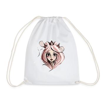 Princess Face - Drawstring Bag - white - Front