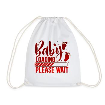 Baby loading babes women mother design newborn - Drawstring Bag - white - Front