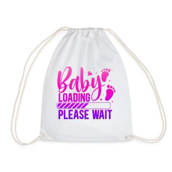 Baby loading babes women mother design newborn - Drawstring Bag - white - Front