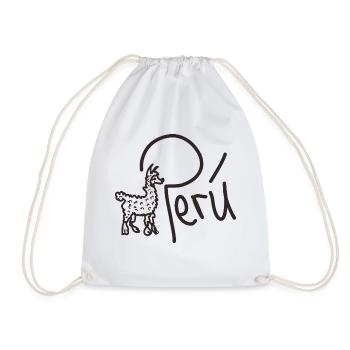 Manuscrit du Pérou avec animal - Sac de sport léger - blanc - Devant