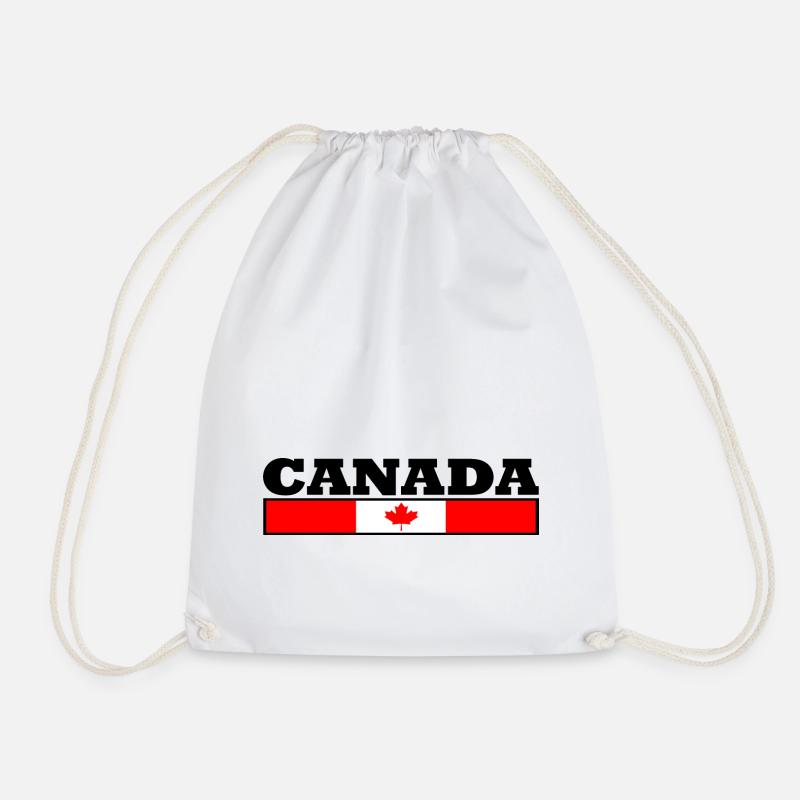 Canada flag - Drawstring Bag - white