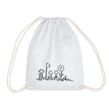 flower meadow - Drawstring Bag - white - Front
