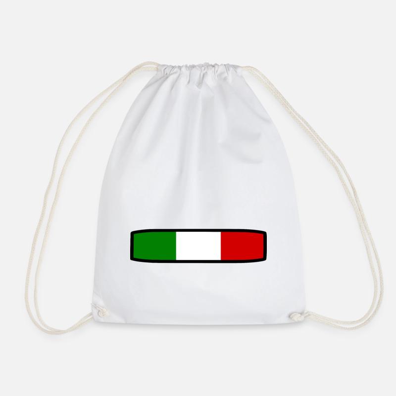 Italy flag - Drawstring Bag - white