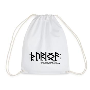 Thuringian "Þuringa" + Info [heathen roots_01]QRF0© - Drawstring Bag - white - Front