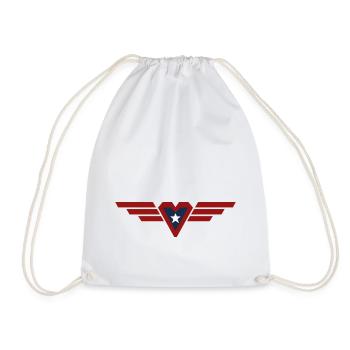 Super Mom Heart Star Wings - Drawstring Bag - white - Front