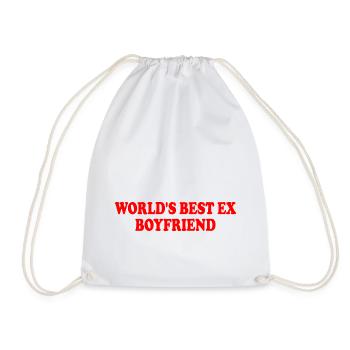 world's best ex boyfriend - Drawstring Bag - white - Front