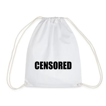 censored - Drawstring Bag - white - Front