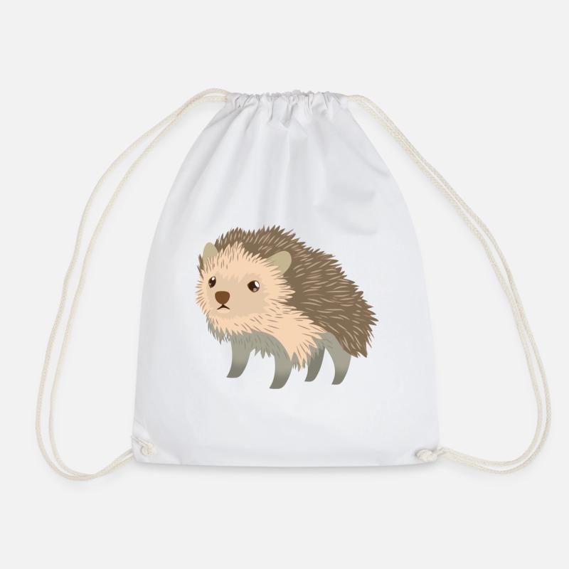cute little Hedgehog - Drawstring Bag - white