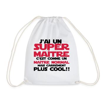 j'ai un super maître - Sac de sport léger - blanc - Devant