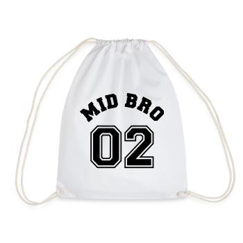 Mid Bro 02 - Middle Brother - Turnbeutel - Weiß - Vorne