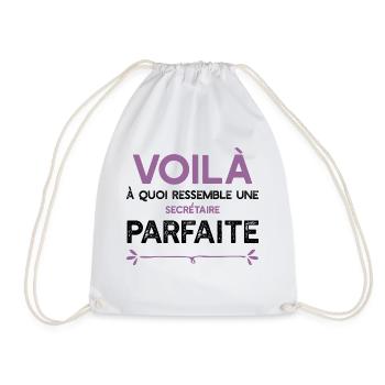 Une Secrétaire parfaite cadeau - Sac de sport léger - blanc - Devant