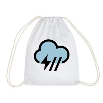 Unwetter, Gewitterwolke Symbol, Icon - Turnbeutel - Weiß - Vorne