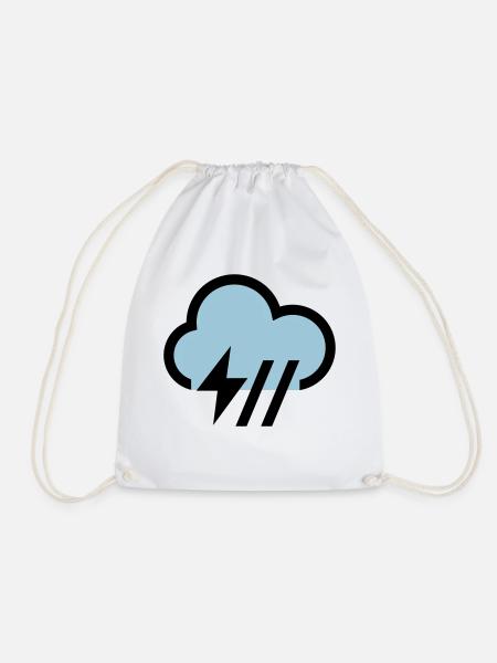 Storm, storm cloud icon, icon - Drawstring Bag - white