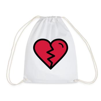 Coeur brisé, chagrin d'amour, malheureux en amour - Sac de sport léger - blanc - Devant