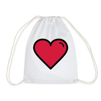 Valentine's Heart - Drawstring Bag - white - Front