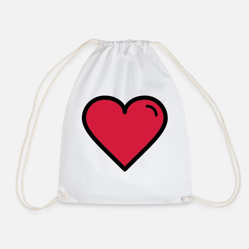 Valentinstags Herz - Turnbeutel - Weiß