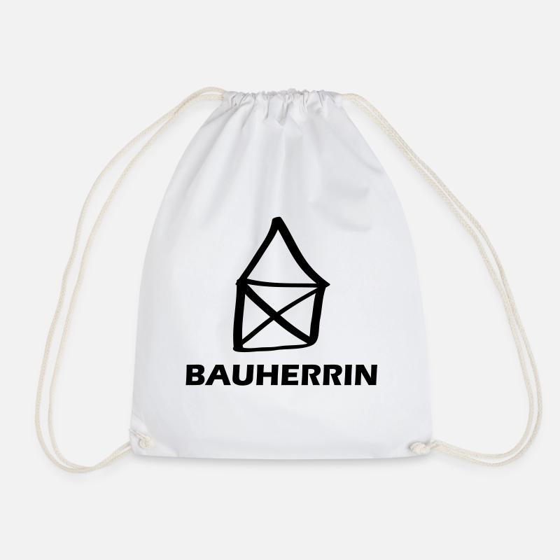 bauherrin - Drawstring Bag - white
