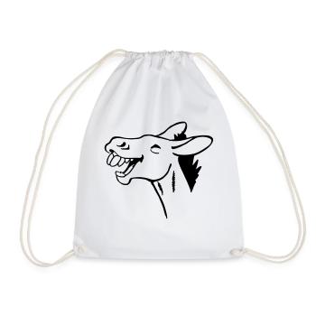 ass gapes - Drawstring Bag - white - Front