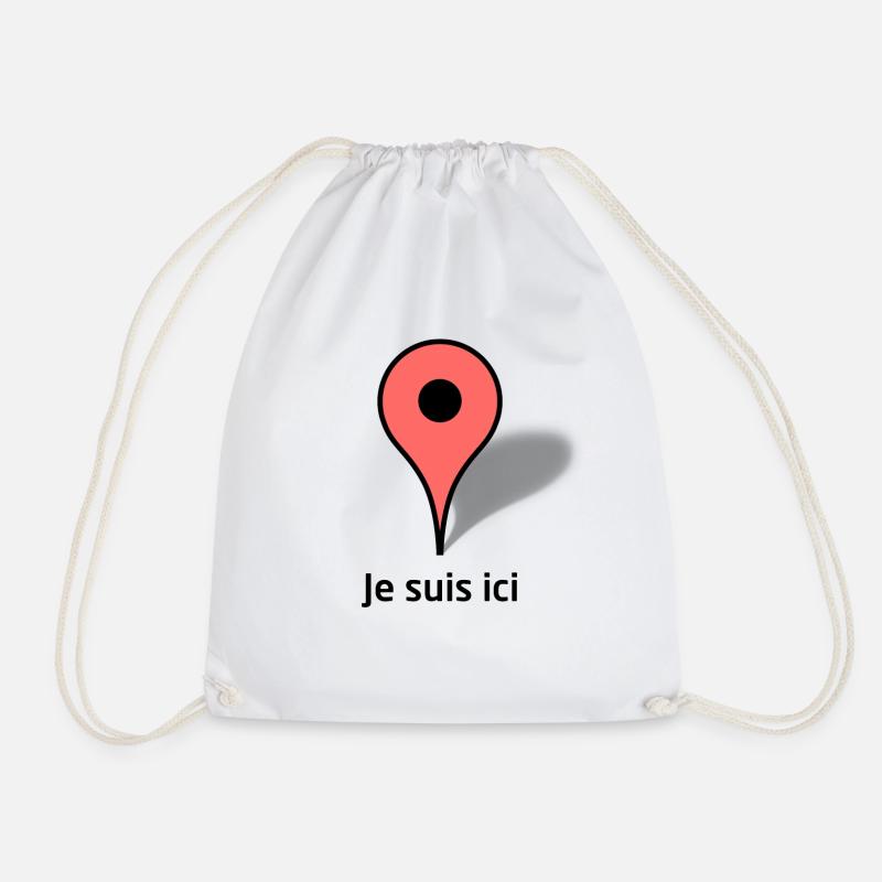 I am here - Drawstring Bag - white