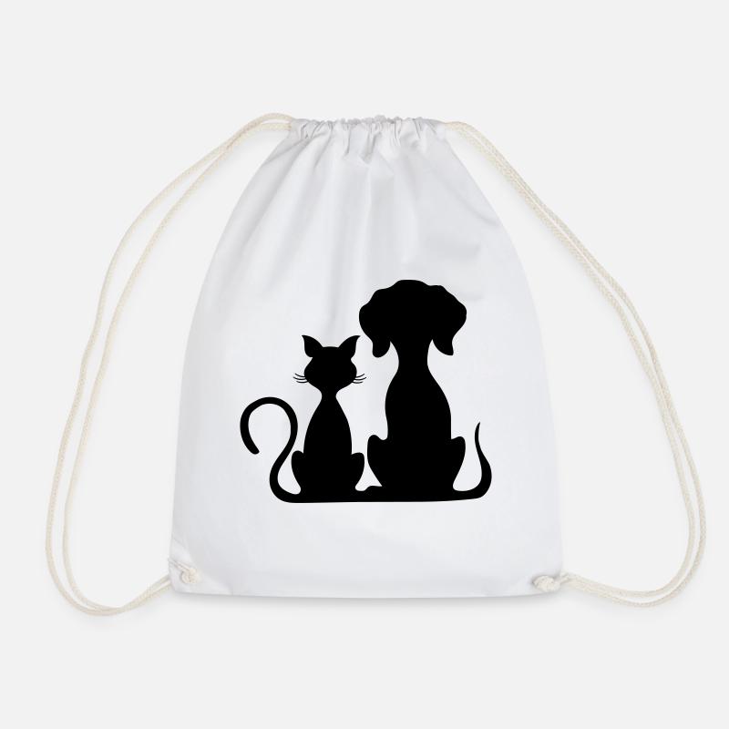 hund und katze - Turnbeutel - Weiß