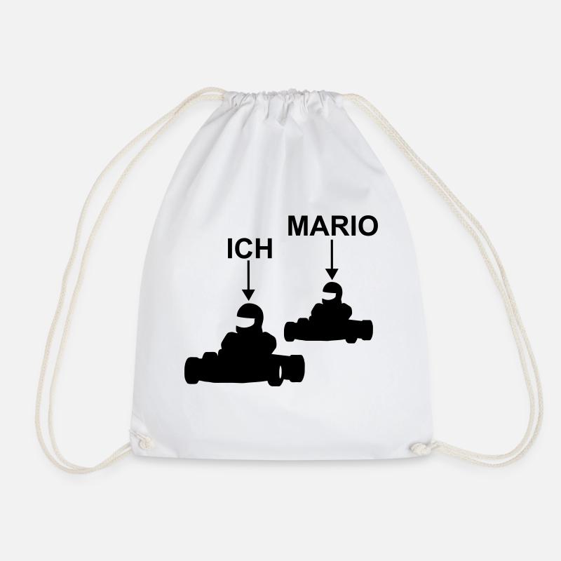 go kart ich mario - Turnbeutel - Weiß