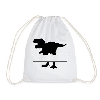 Dinosaur - own text, own name, T Rex - Drawstring Bag - white - Front