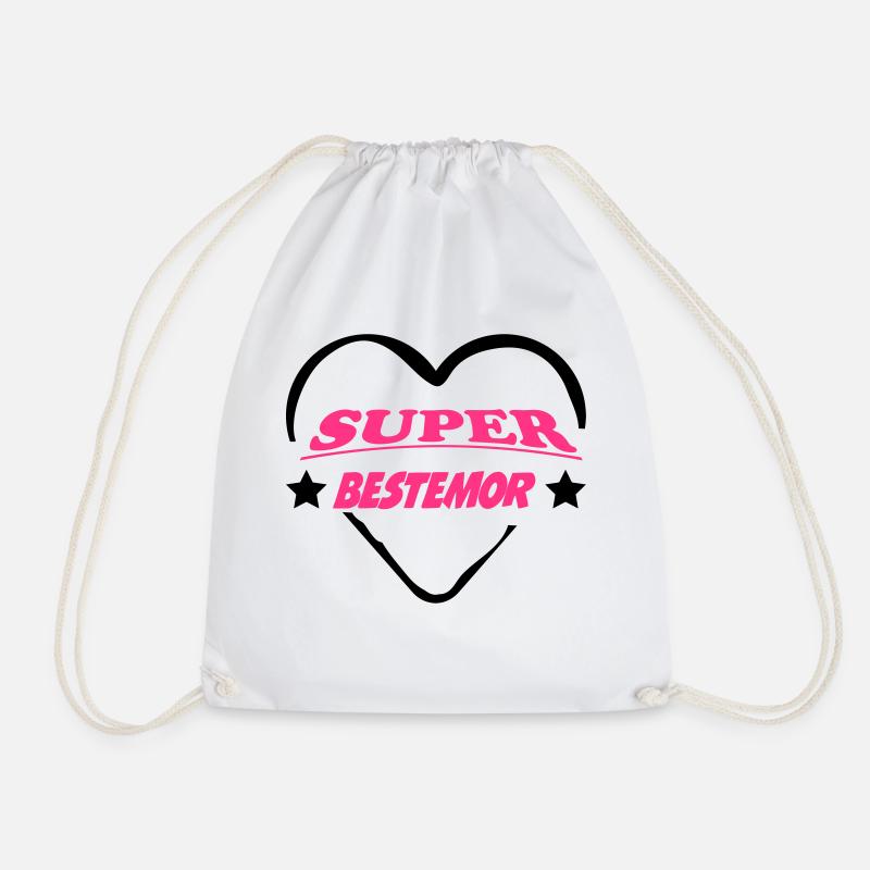 Super bestemor - Drawstring Bag - white
