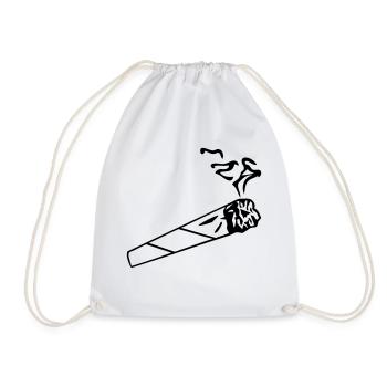 Joint - Zigarette - Drawstring Bag - white - Front