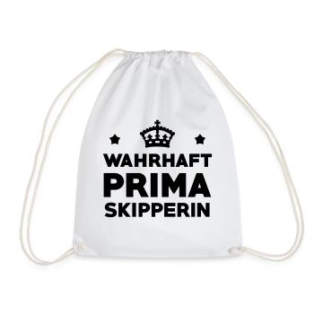 Skipper / Skipperin / Segeln / Windsurfen / Boot - Turnbeutel - Weiß - Vorne
