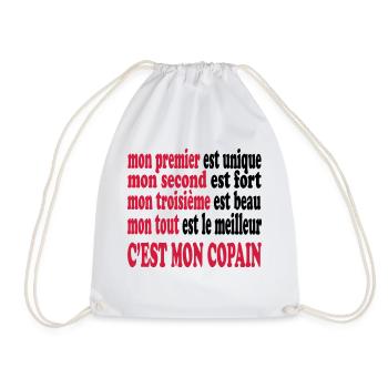 Mon copain est beau - Turnbeutel - Weiß - Vorne