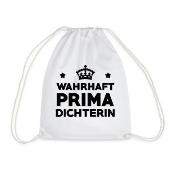 Dichter - Dichterin - Dichtung - Träumer - Gedicht - Turnbeutel - Weiß - Vorne