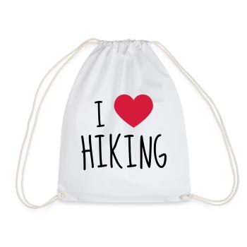 Hiking - Wandern - Randonnée - Sport - Drawstring Bag - white - Front