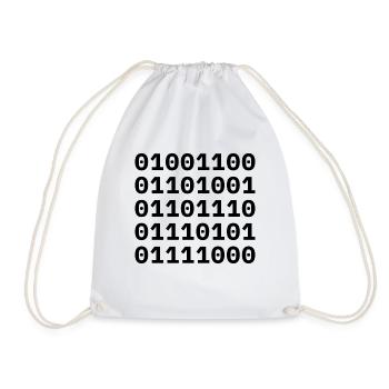 "LINUX" en code binaire. - Sac de sport léger - blanc - Devant