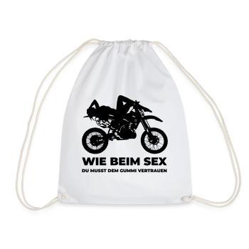Motorrad Cross Sex - Turnbeutel - Weiß - Vorne