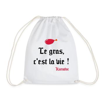 Le gras c'est la vie ! Karadoc - Sac de sport léger - blanc - Devant