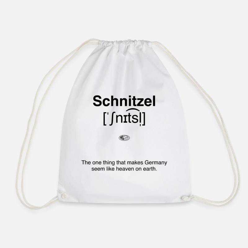 Schnitzel - himmlisches deutsches Essen - Turnbeutel - Weiß