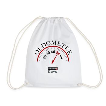Oldometer 54th birthday - Drawstring Bag - white - Front