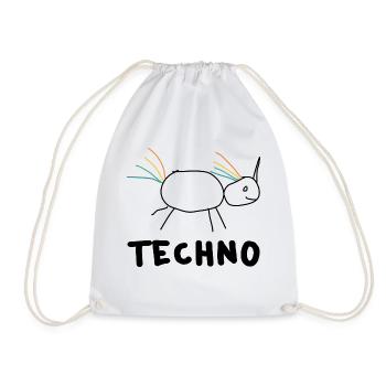 Licorne Techno Unicorn Party Raver Humour amusant - Sac de sport léger - blanc - Devant