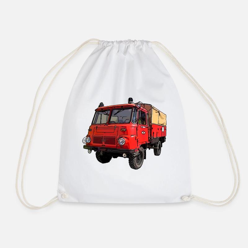 Robur Feuerwehr Oldtimer LO - Turnbeutel - Weiß