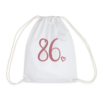 Süße Nummer 86, 86 Jahre alt, Geschenk zum 86. Geburtstag - Turnbeutel - Weiß - Vorne