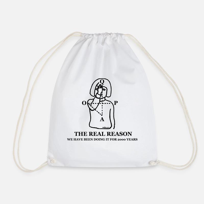 QAOP direction keys - Drawstring Bag - white