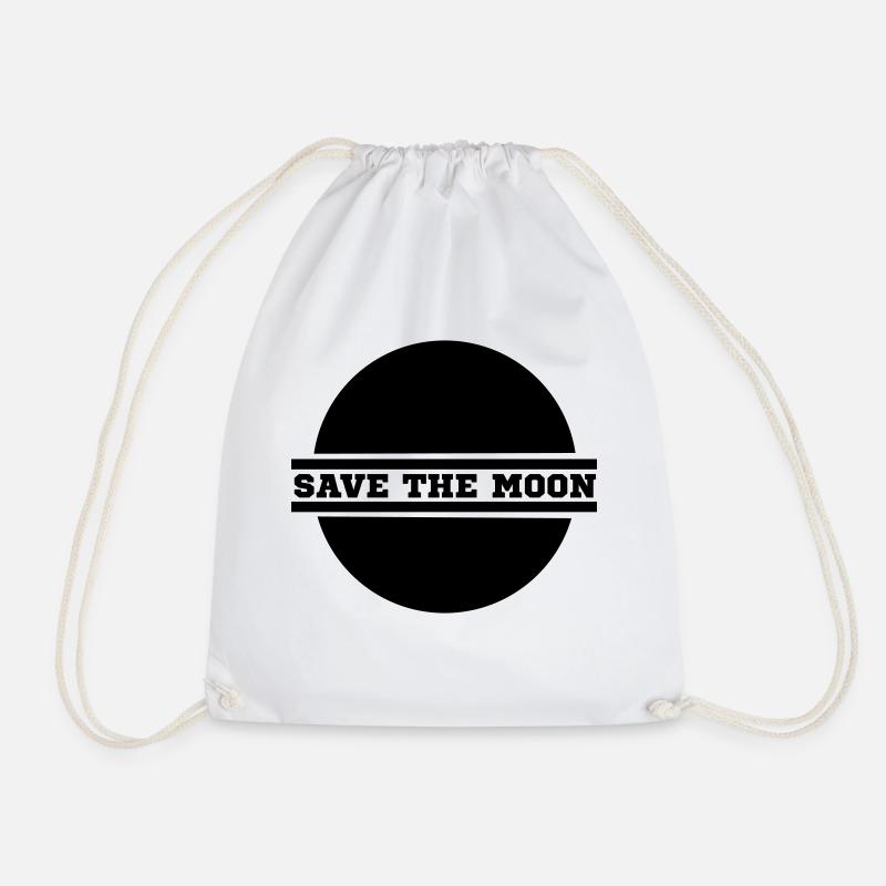 save the moon - Drawstring Bag - white