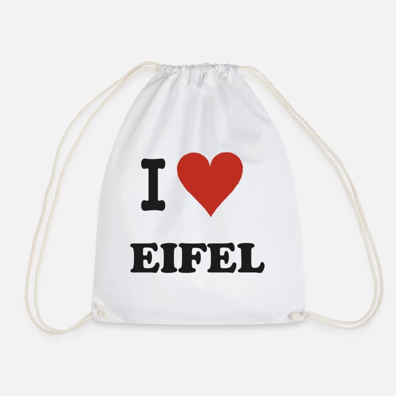 i Love Eifel - Drawstring Bag - white
