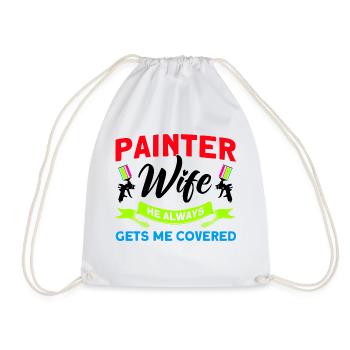 Vehicle painter He always gets me covered - Drawstring Bag - white - Front