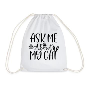 posez-moi des questions sur mon chat - demandez mon chat - Sac de sport léger - blanc - Devant
