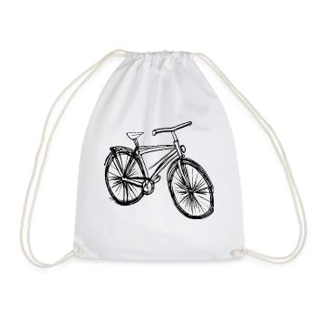 Fahrrad Gekritzel Fahrräder Radfahren Silhouette 4 - Turnbeutel - Weiß - Vorne